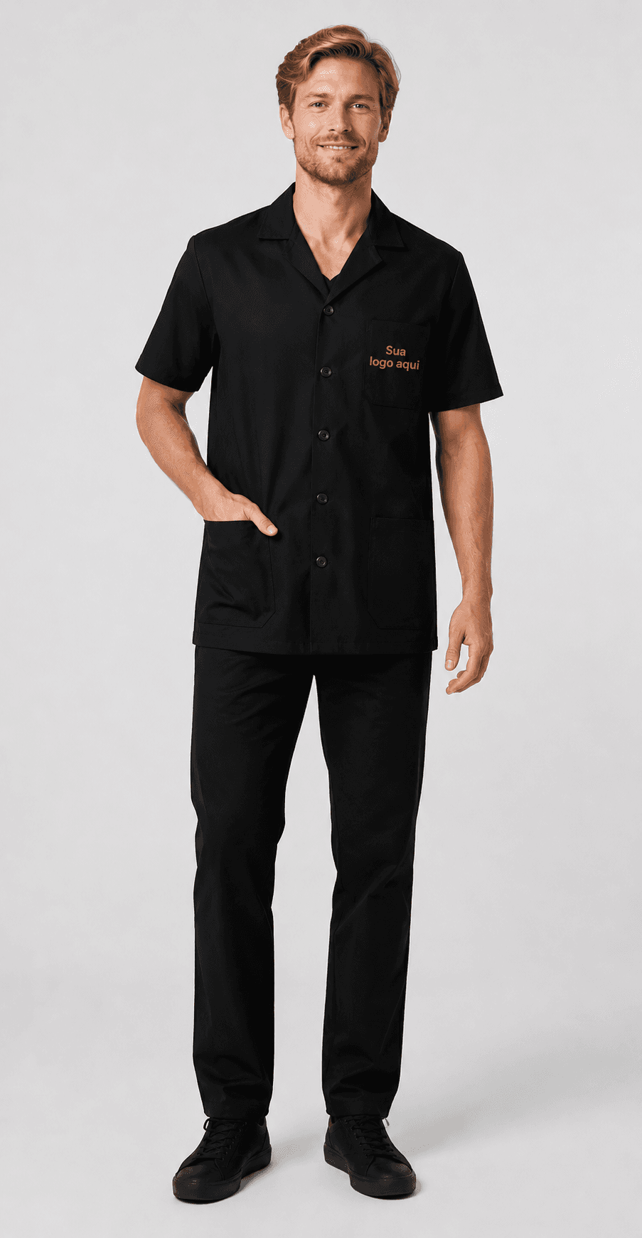 Conjunto Jaleco + Calça Preto